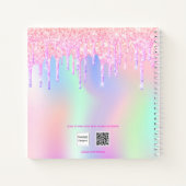 Carnet de croquis rose violet parties scintillant (Dos)