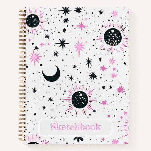 Carnet de croquis Soleil Lune Étoiles Céleste (Devant)