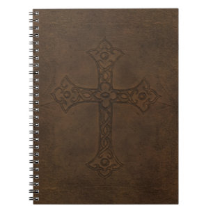Carnet de cuir de relief de croix