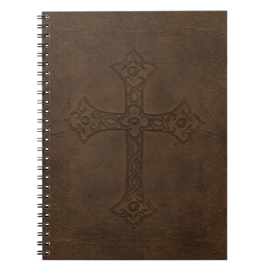 Carnet de cuir de relief de croix (Devant)