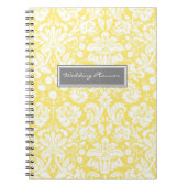Carnet de damassé de blanc gris de citron de (Devant)