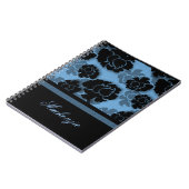 Carnet de décadence florale grungy, bleu (Côté gauche)