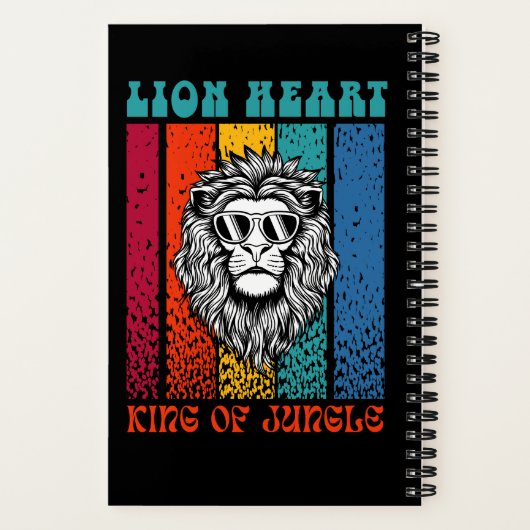 Carnet de design d'art rétro Lion Heart (Verso)