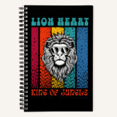Carnet de design d'art rétro Lion Heart (Recto)