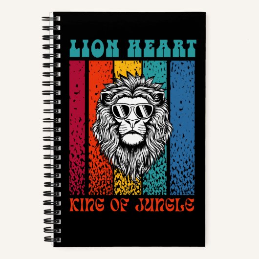 Carnet de design d'art rétro Lion Heart (Recto)