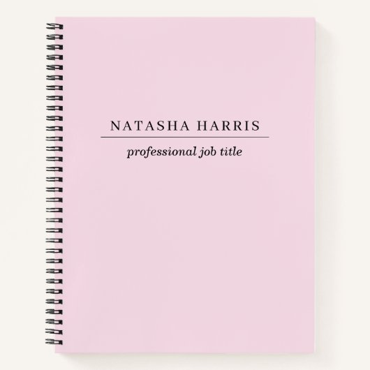 Carnet de design moderne esthétique rose minimalis (Devant)