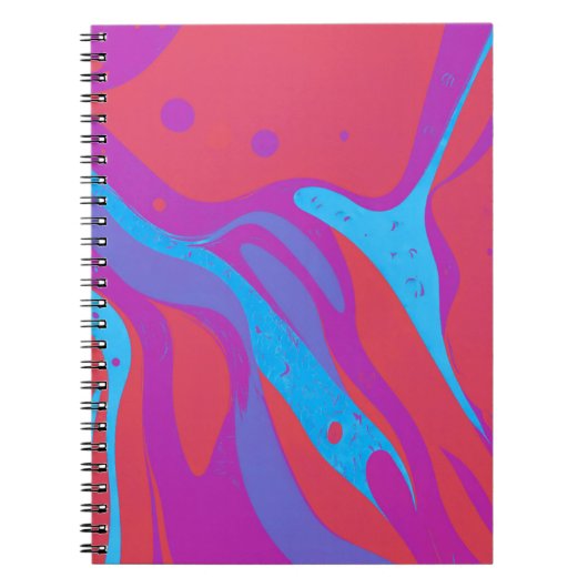 Carnet de designer avec Abstrait Red & Blue Art (Devant)