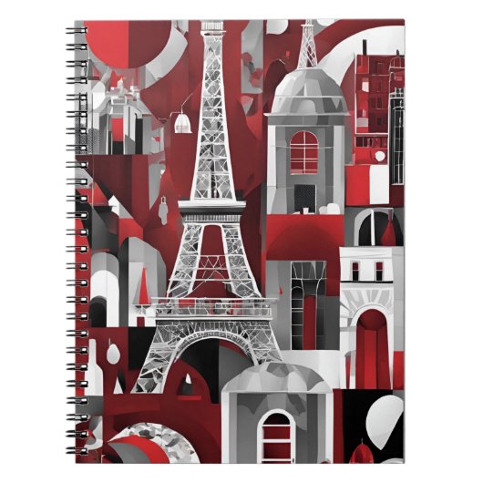 Carnet de designer avec tour Eiffel Art Abstrait (Devant)