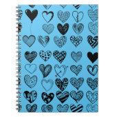 Carnet de dessin adorable Black Heart Scribble (Devant)