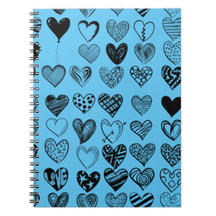 Carnet de dessin adorable Black Heart Scribble