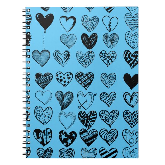 Carnet de dessin adorable Black Heart Scribble (Devant)