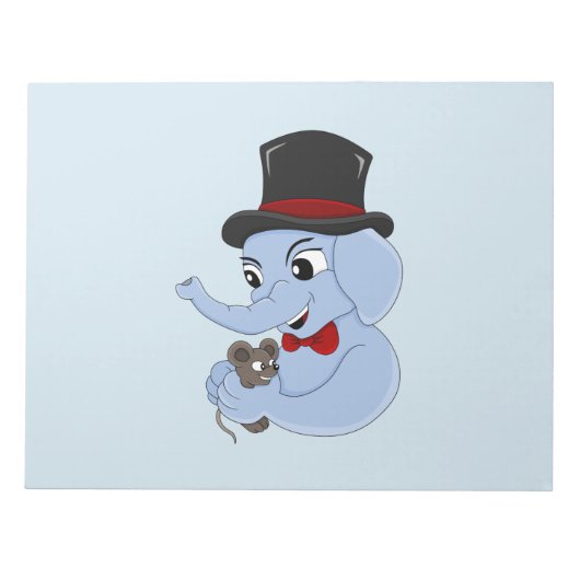 Carnet de dessin animé garçon éléphant mignon (Devant)