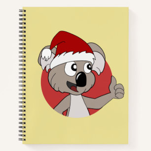 Carnet de dessin animé koala de Noël