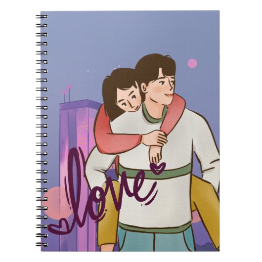 Carnet de dessin romantique - Couple mignon (Devant)