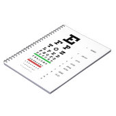 Carnet de diagramme d'oeil de Snellen (Côté gauche)