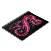 Carnet de dragons d'Asie rouge monogramme (Côté gauche)