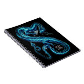 Carnet de dragons d'Asie Turquoise monogramme (Côté Droit)