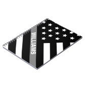 Carnet de drapeau noir gris de l'agent correctionn (Côté gauche)