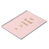 Carnet de feuille d'or avec le lettrage de brosse (Côté gauche)