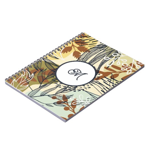 Carnet de feuilles Boho Brun Vert Or (Côté gauche)