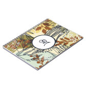 Carnet de feuilles marron bohème vert et or (Côté gauche)