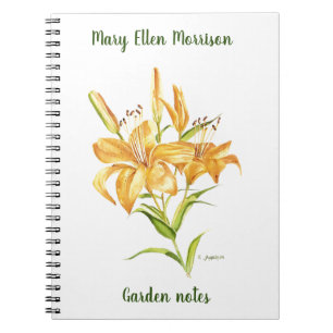Carnet de fleur d'aquarelle de tigre