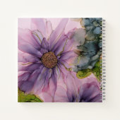 carnet de fleur d'encre rose et violet (Dos)