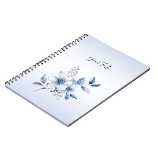 Carnet de fleurs bleues botaniques (Côté gauche)