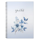 Carnet de fleurs bleues botaniques (Devant)