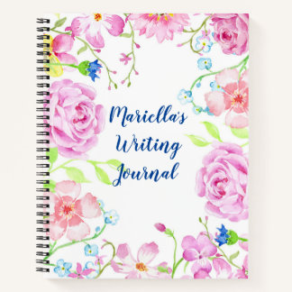 Carnet de fleurs d'aquarelle personnalisée