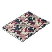 Carnet de fleurs d'aquarelle rose et bordeaux (Côté gauche)