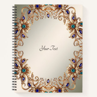 Carnet de fleurs de bijoux en or élégant