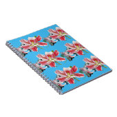 Carnet de fleurs de lis bleu Fleurs Floral (Côté Droit)