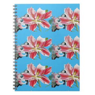 Carnet de fleurs de lys bleues Fleurs florales