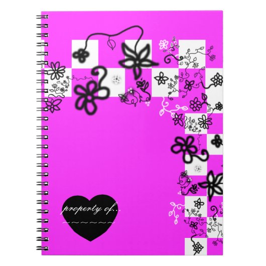 Carnet de fleurs et de damiers graffiti (Devant)