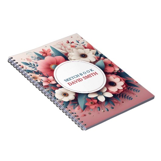 Carnet de fleurs minimaliste moderne personnalisé (Côté Droit)