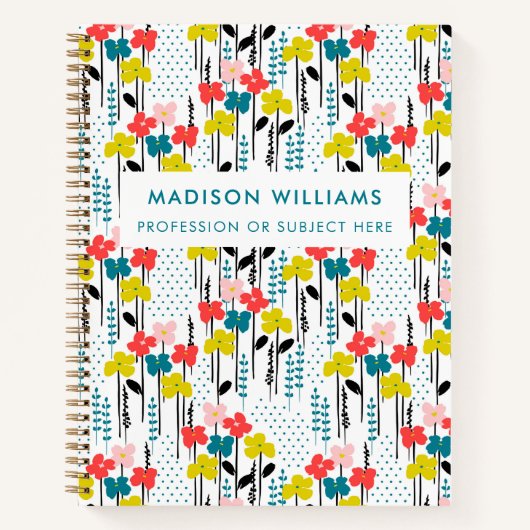 Carnet de fleurs modernes minimes (Devant)