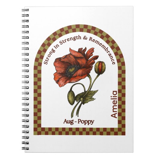 Carnet de fleurs personnalisé du mois de naissance (Devant)