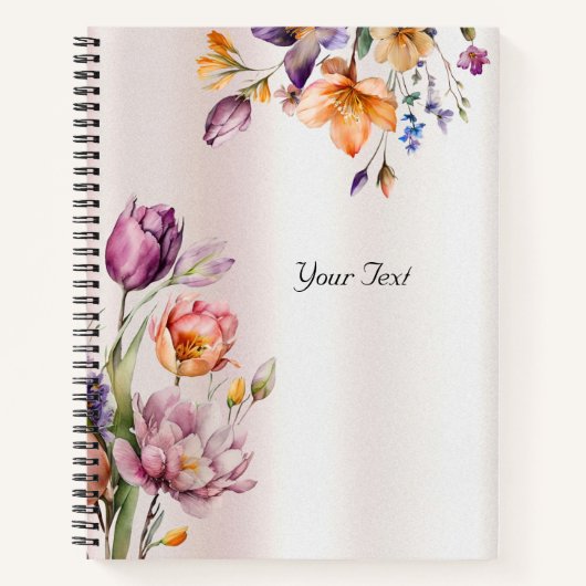 Carnet de fleurs printanières colorées (Devant)