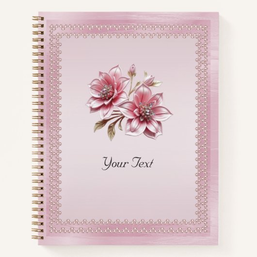 Carnet de fleurs roses modernes (Devant)