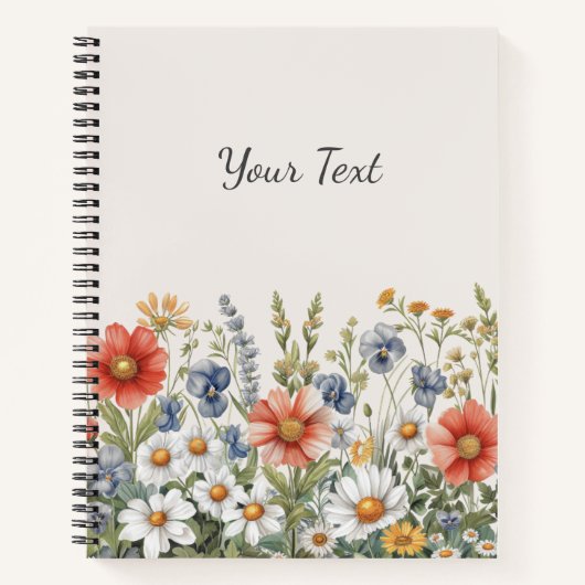 Carnet de fleurs sauvages colorées (Devant)