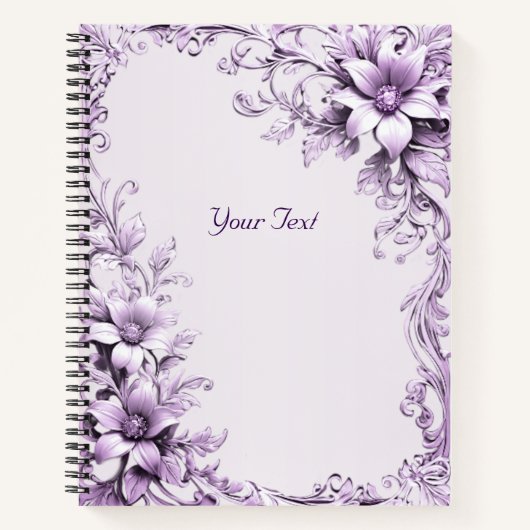 Carnet de fleurs violettes élégantes (Devant)