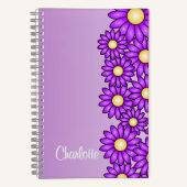 Carnet de fleurs violettes pour bureau, école, art (Recto)