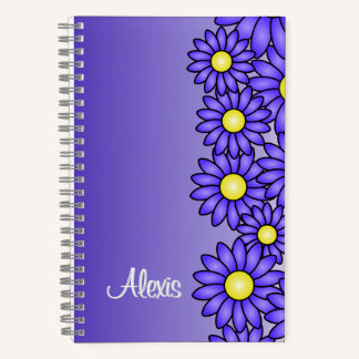 Carnet de fleurs violettes pour bureau, école, art