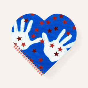 Carnet de forme de coeur de drapeau des Etats-Unis