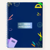 Carnet de fournitures scolaires colorées (Devant)