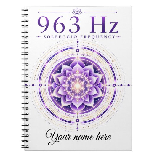 Carnet de fréquence Solfeggio 963 Hz personnalisé  (Devant)