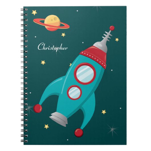 Carnet de fusées spatiales personnalisées (Devant)
