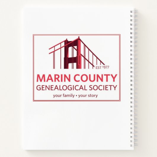 Carnet de généalogie du comté de Marin (Dos)