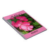Carnet de géranium rose personnalisé (Côté Droit)